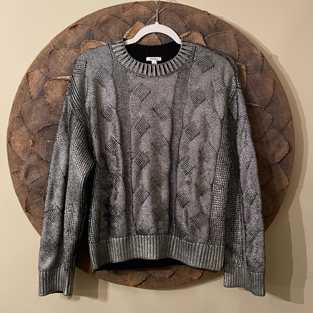 Pistola Everly Cable Sweater In Guilded Midnight